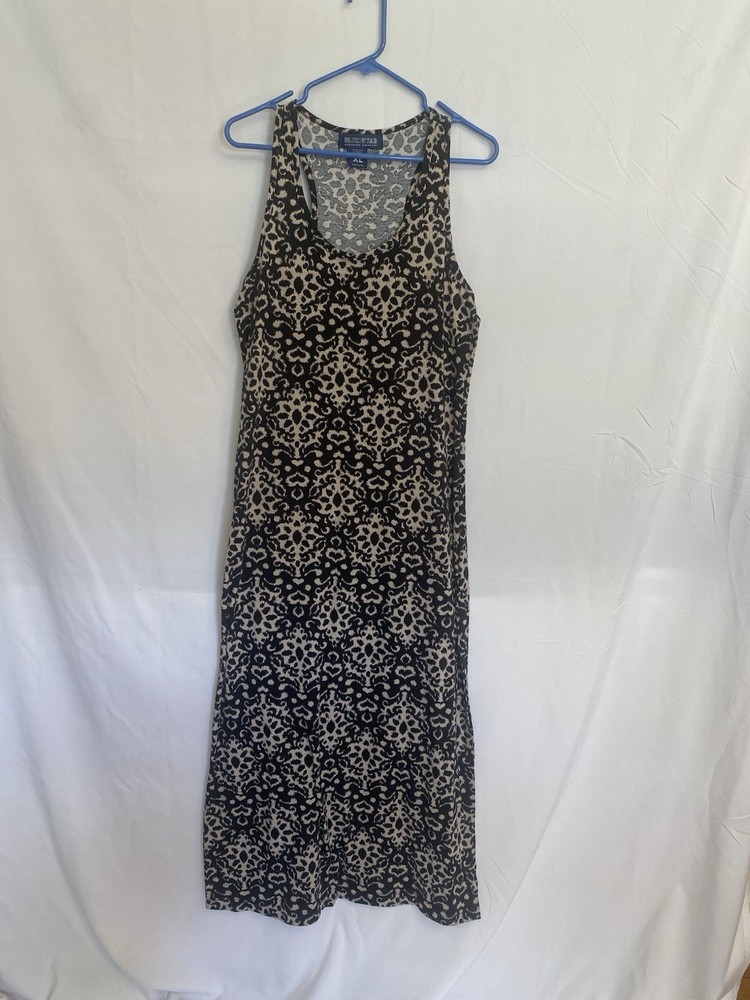 Blue Star Clothing Company  Black Printed  Sleeveless Maxi Dress Size Xl
