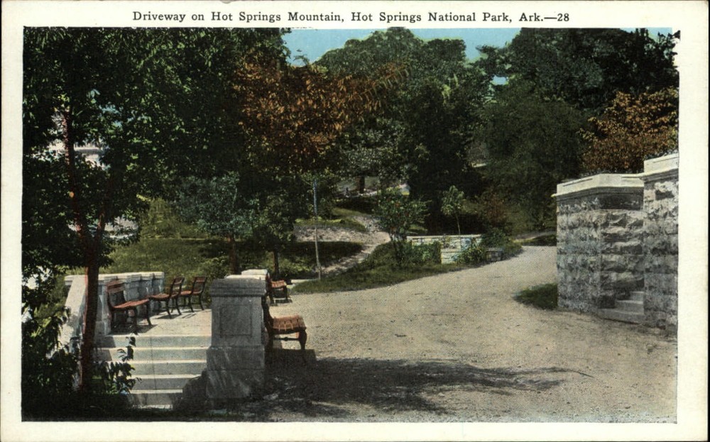 Driveway on Hot Springs Mountain ~ Hot Springs National Park Arkansas ~ 1920s
