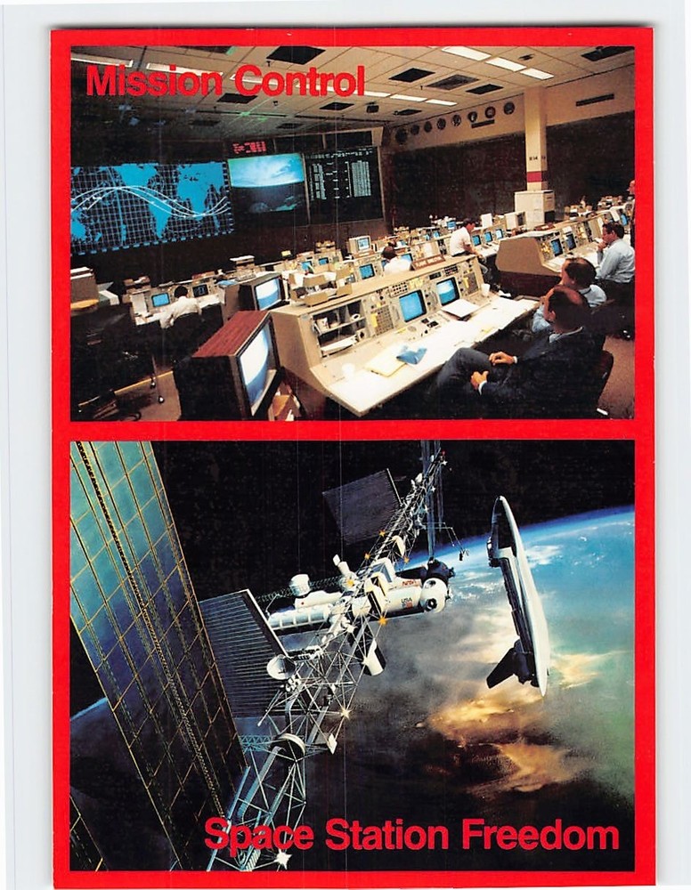 Postcard Mission Control Space Station Freedom Houston Texas USA