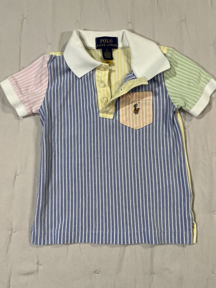 Polo Ralph Lauren Toddler Boys Polo Shirt Striped Color Block Size 2T