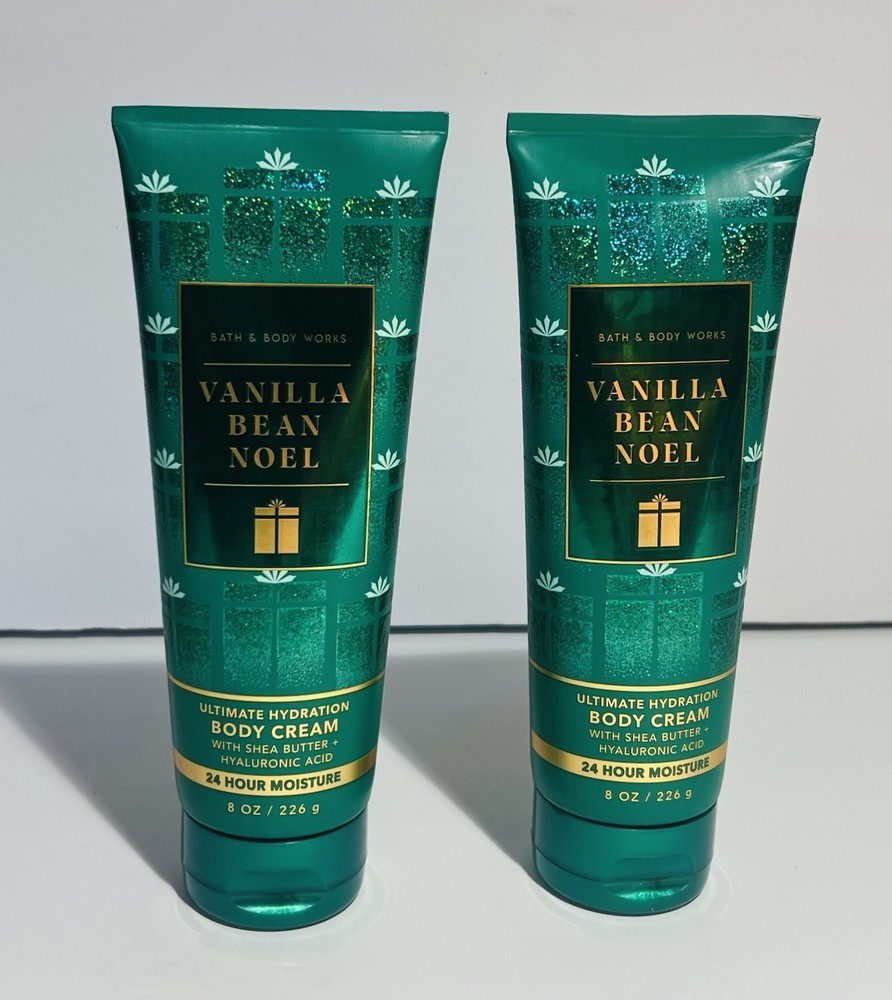 Lot Of 2 Bath & Body Works VANILLA BEAN NOEL Body Cream Lotion Moisturizer 8oz