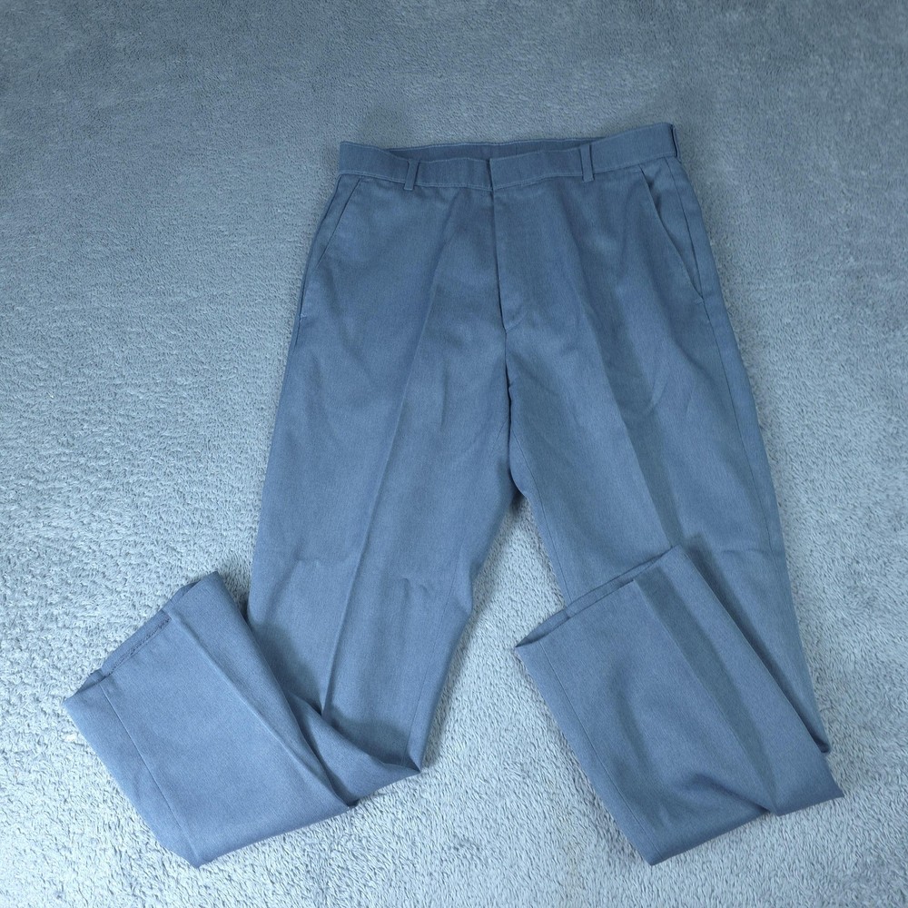 Vintage Levi's Action Slacks Pants Mens 32x30 Blue Flat Front Dress Trousers