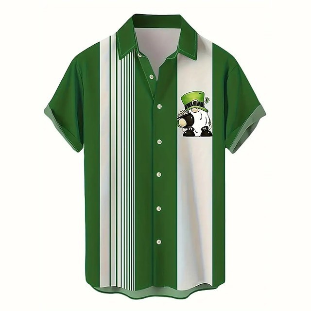 St Patricks Day Hawaiian Aloha Shirt Shamrock Irish Lucky Holiday Gift