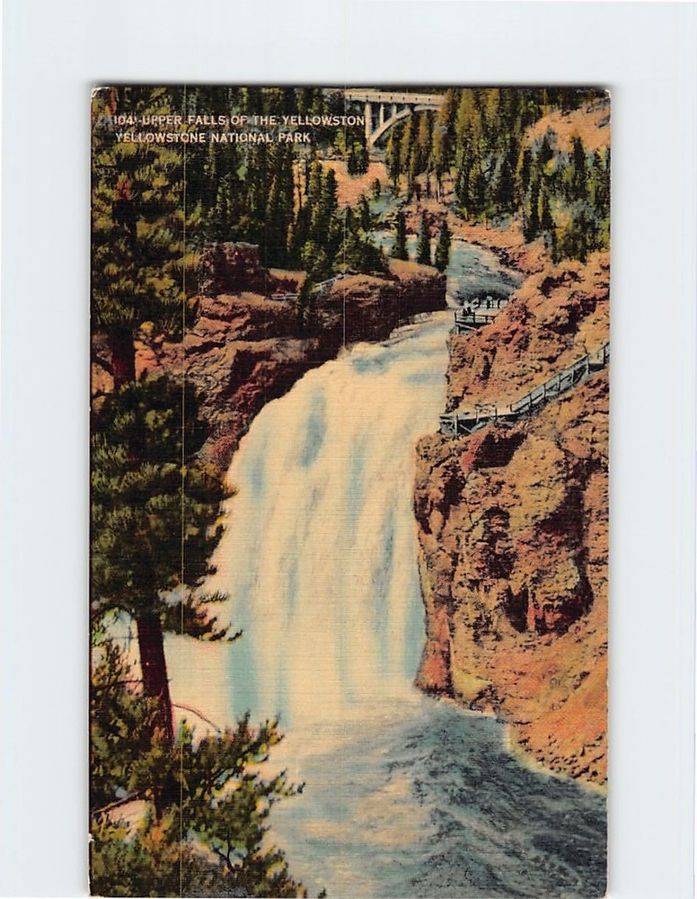 Postcard Upper Falls Of The Yellowstone National Park Wyoming USA