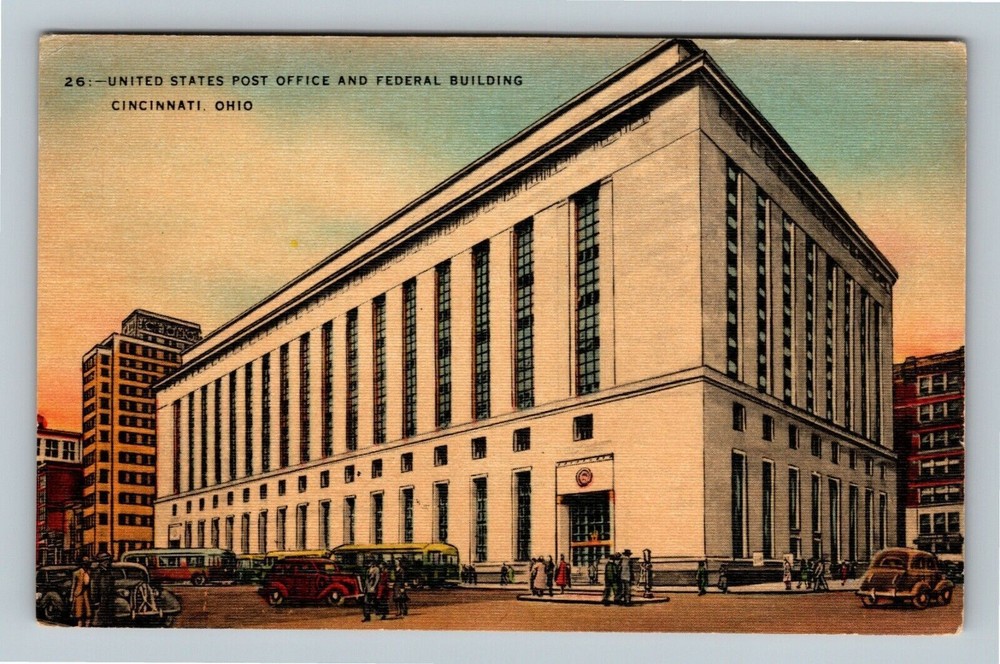 Cincinnati OH United States Post Office Federal Building Ohio Vintage Postcard