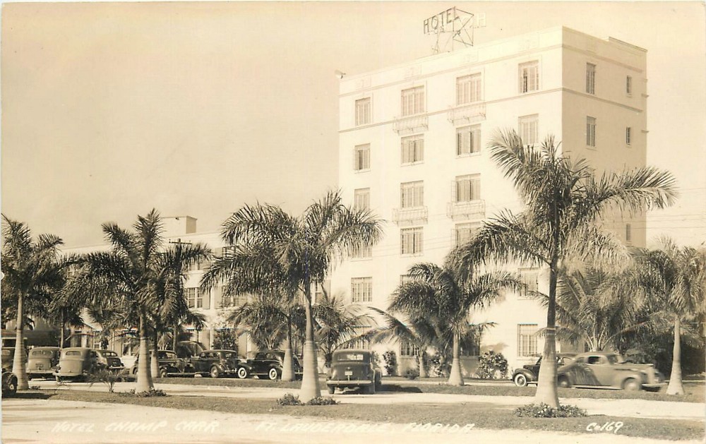 1940s Ft. Lauderdale Florida Hotel Champ Carr occupation RPPC Postcard 25-9191