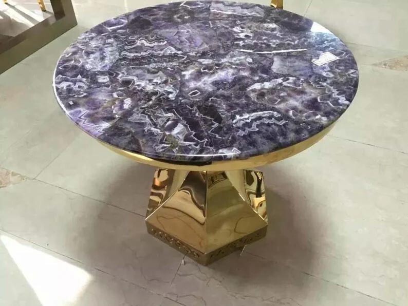 15x15 Amethyst Agate Coffee Table Handcrafted Indoor Outdoor Decor Home Accent