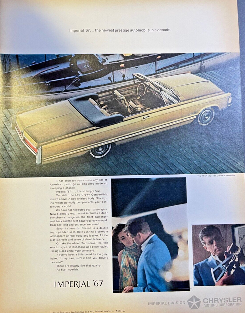 Vintage Magazine Advertisement 1967 Chrysler Imperial