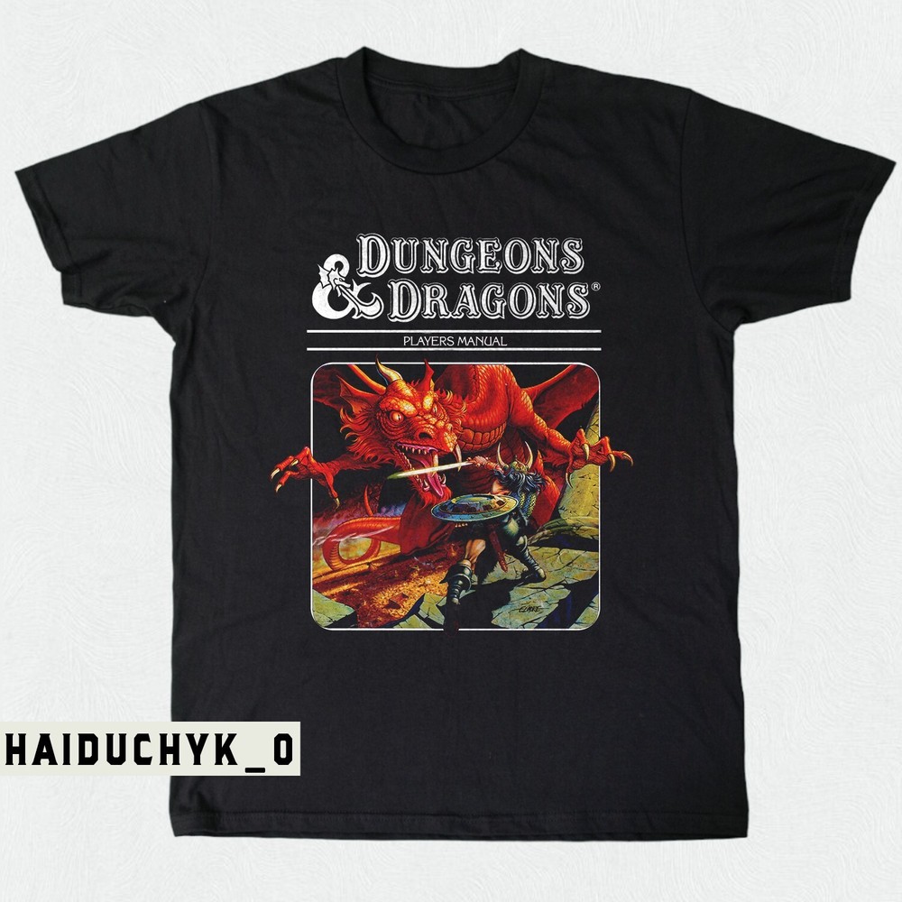 Dungeons & Dragons Players Manual  Unisex Black T-shirt Size S-5XL