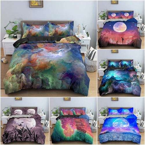 Abstract Art Bedding Set Night View Printed Duvet Cover Comforter SetQuilt Cover-image