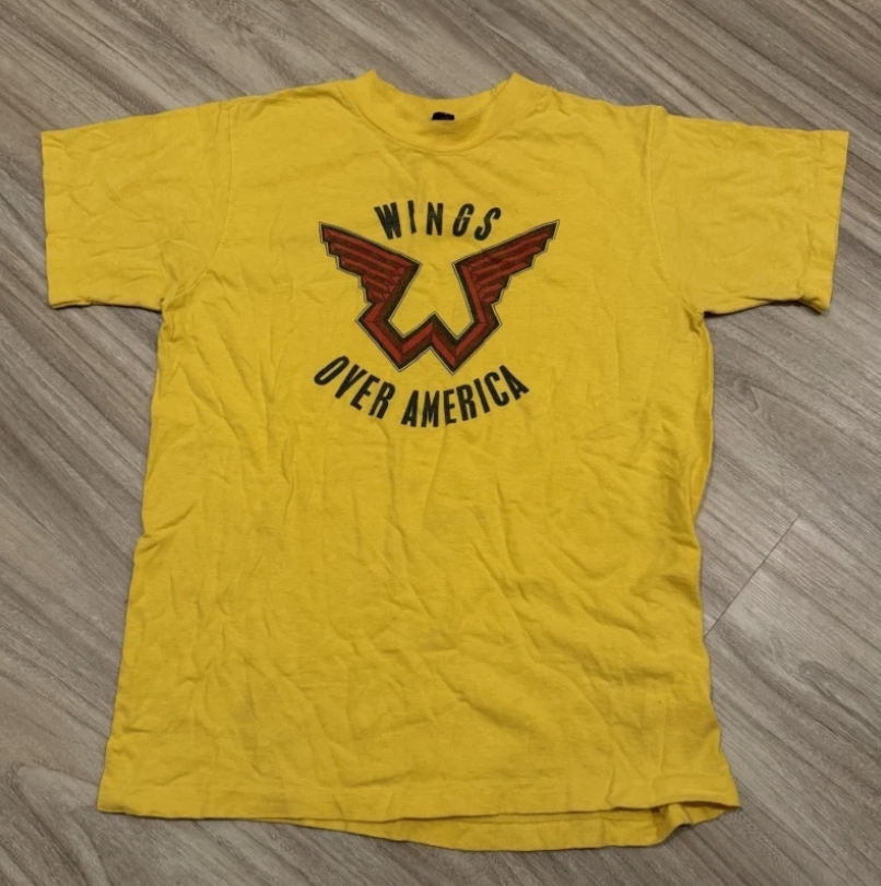 Wings Band 1976 Wings Over America Tour Yellow S to 5XL Shirt