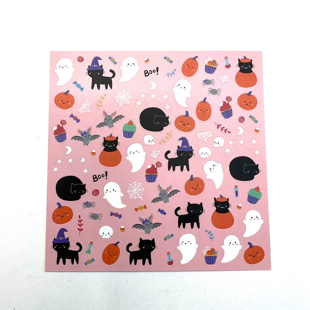 Cute Kawaii Halloween Stickers Black Cats Pumpkins Ghosts Planners Journals