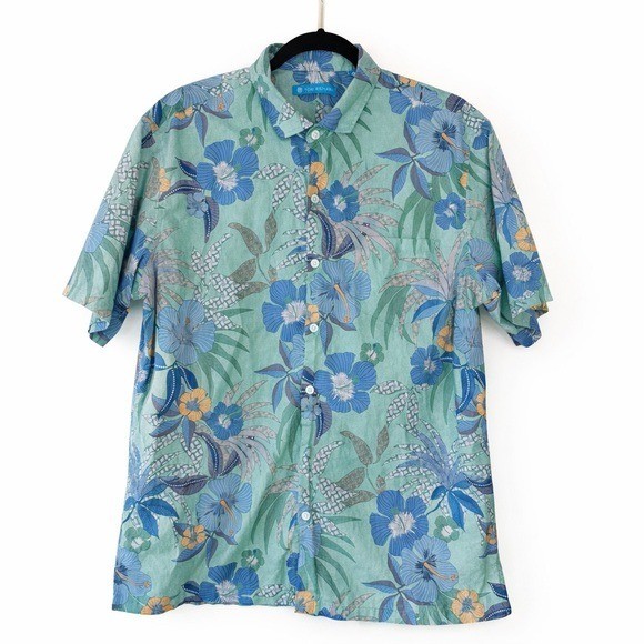 Tori Richard Hawaiian Aloha Shirt Large 100% Cotton Lawn Made Hawaii