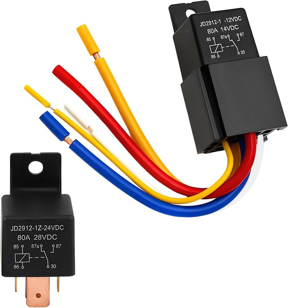 5 Pin 80A 12V DC Waterproof SPDT Relay with Harness and Pigtail, Normally Open O