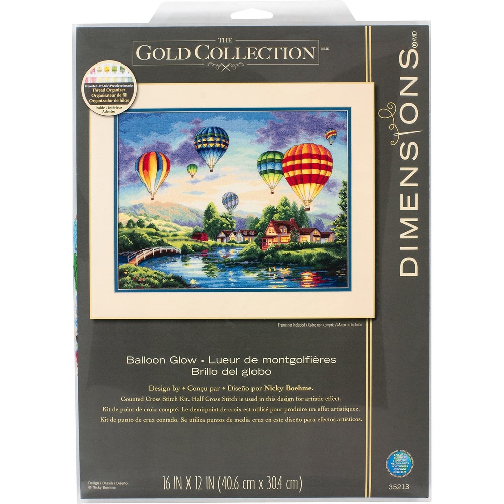 35213 Gold Collection Hot Air Balloon Advanced Counted Cross Stitch Kit