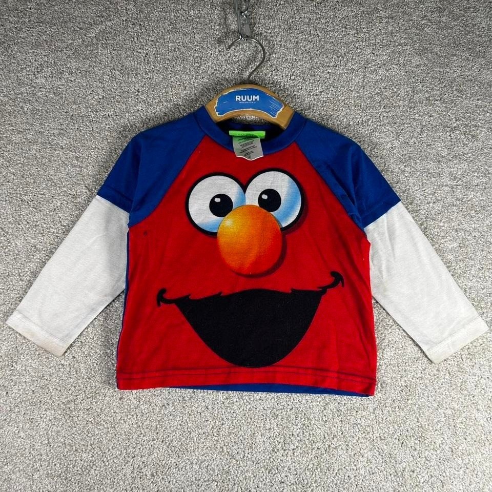 Vintage 2000s Sesame Street Elmo big face long sleeve toddler 2t shirt