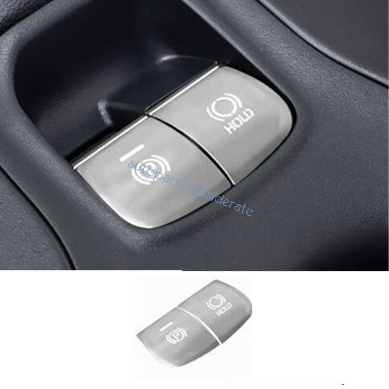 For Toyota Corolla Cross 2022-2224 Electronic Handbrake Button Trim Silver Alloy