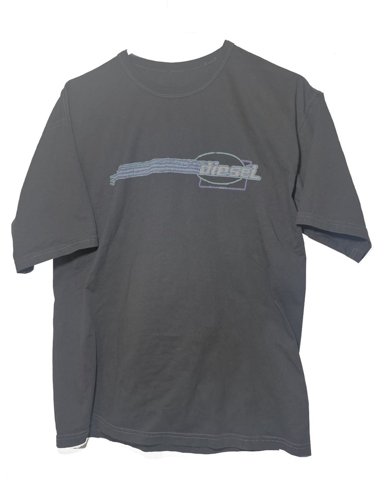 Diesel Men's Black T-Shirt Tested Tough Timeless Men's Large Size L