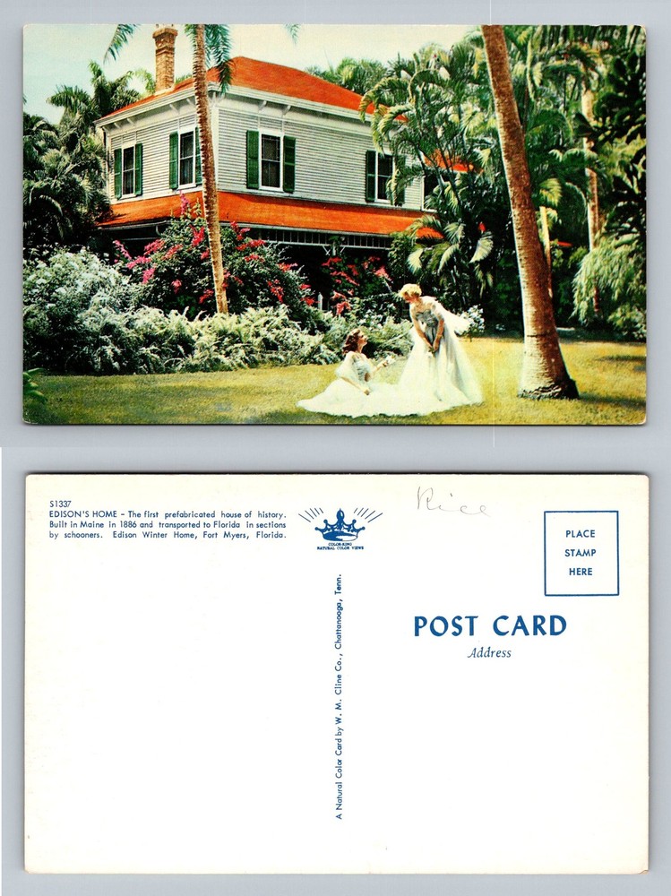 Fort Myers, FL-Florida, Edison Winter Home Ladies In The Garden Vintage Postcard