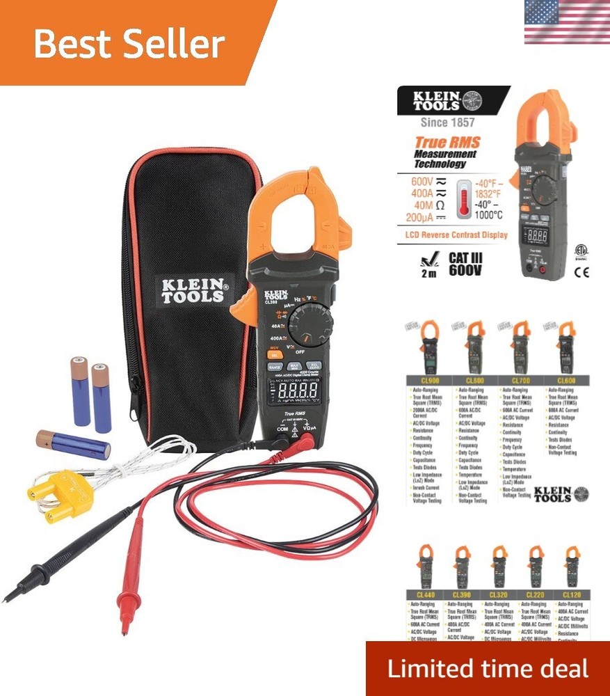 AC/DC Digital Clamp Meter, Auto-Ranging, 400 Amp, NCVT Tester Clamp Jaw Integ...