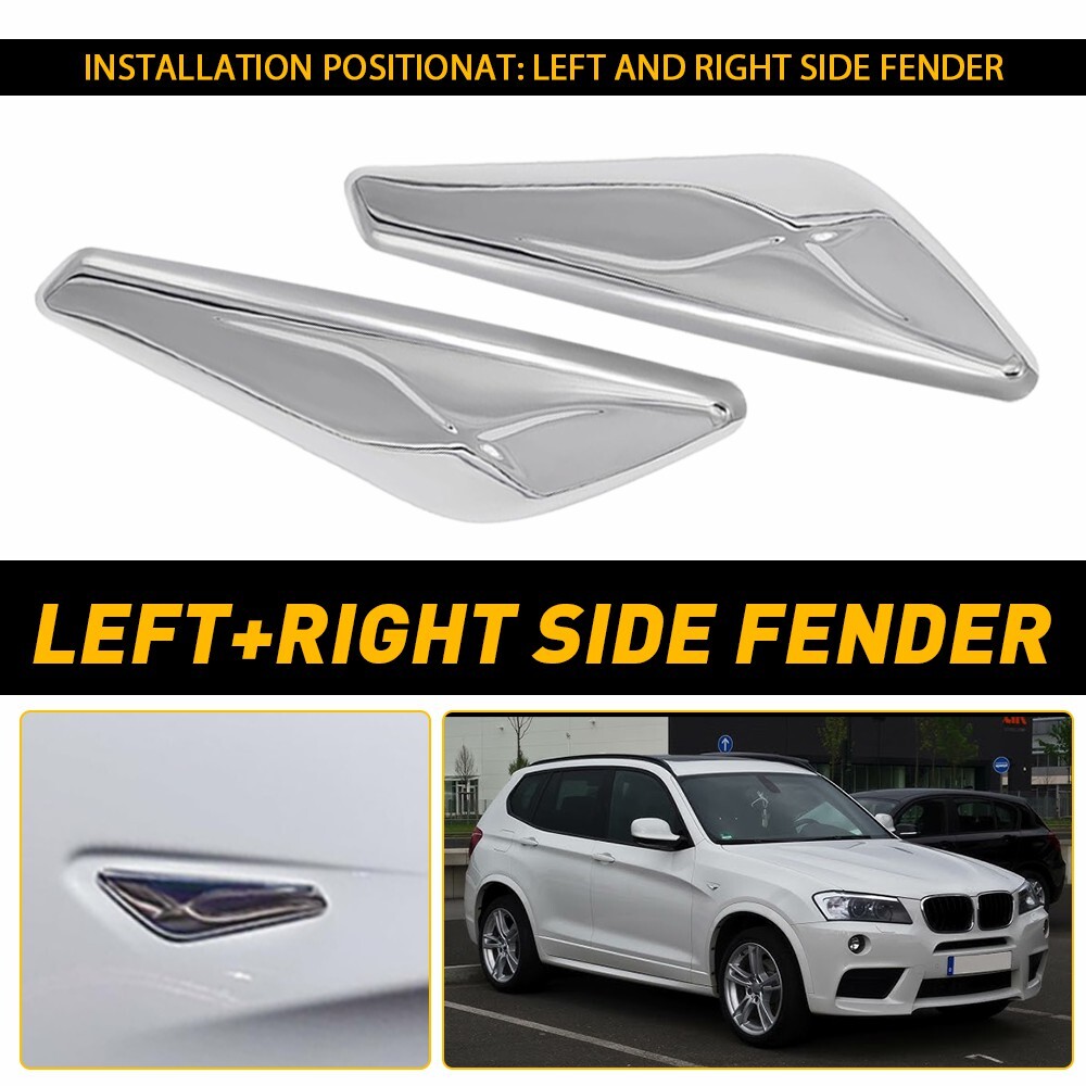 2pcs Chrome Fender Trim Finisher For BMW X3 F25 X4 F26 Front Left Right Side US