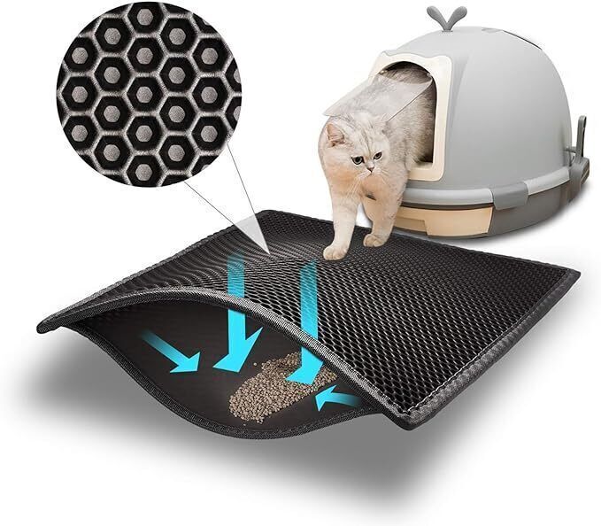 Cat Litter Mat Trapping Honeycomb Double Layer Design Waterproof 24x15''