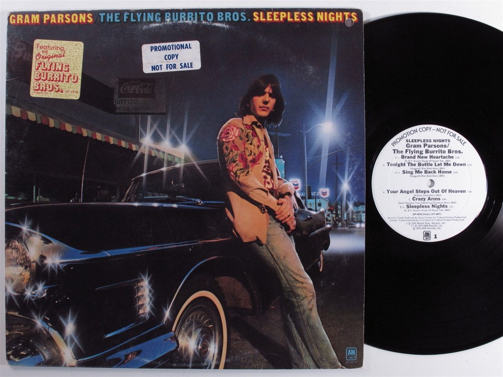 GRAM PARSONS/FLYING BURRITO BROS. Sleepless Nights A&M LP VG+ wlp d