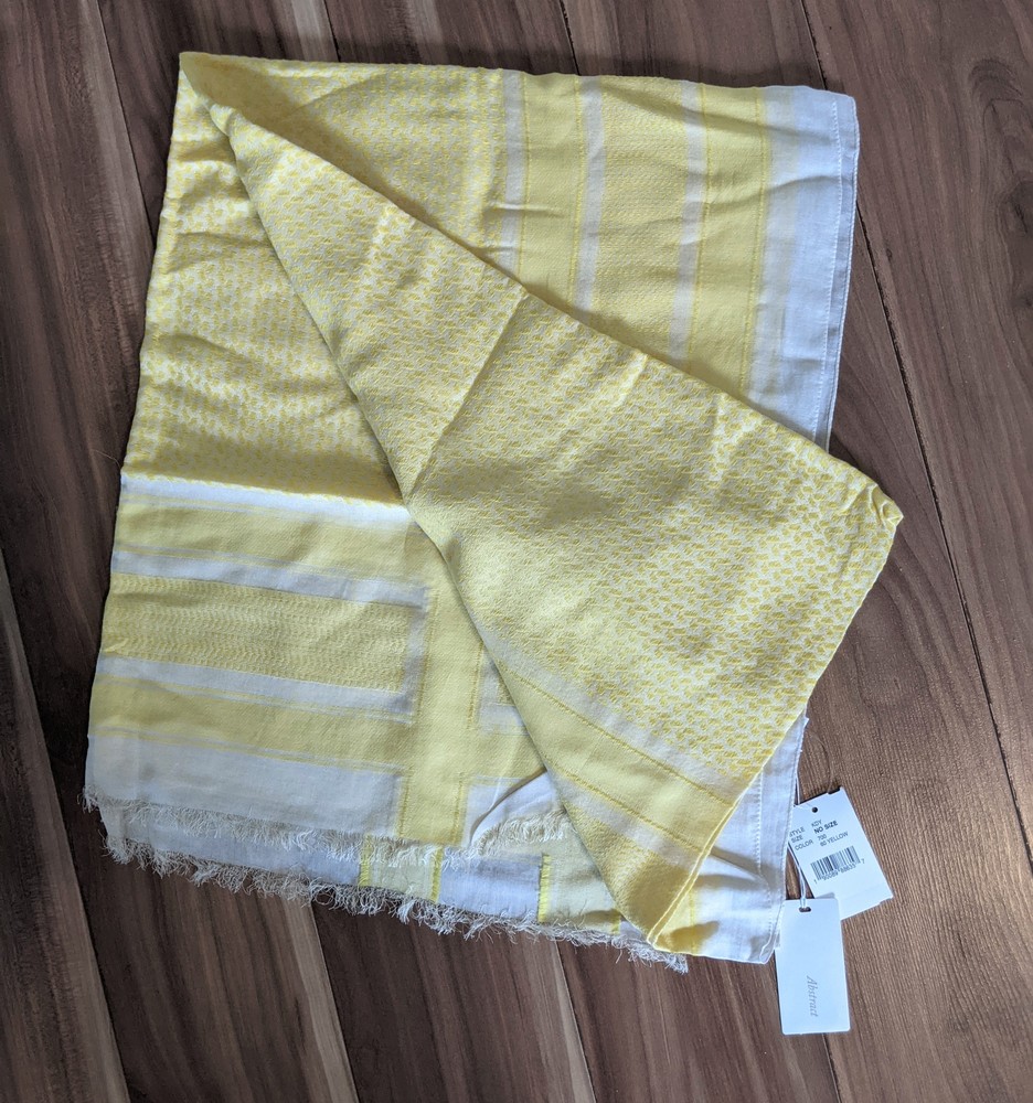 Geometric Abstract Yellow Womens Scarf $98 NWT-image