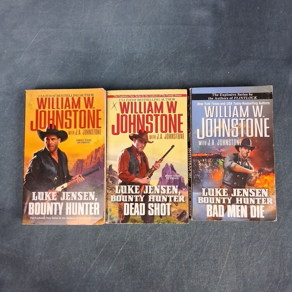 William W Johnstone Luke Jensen Bounty Hunter Lot 3 Western PB Series Books