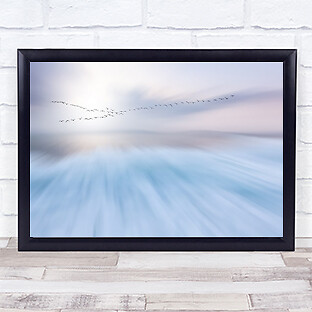 Fly Over Pastel Colour Colours Sea Ocean Water Soft Wall Art Print