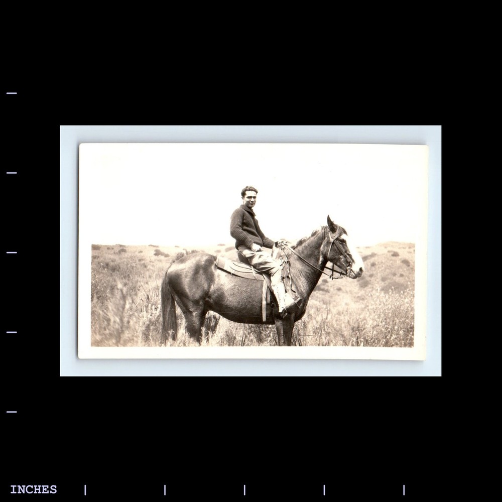 Vintage Photo MAN SITTING ON HORSE
