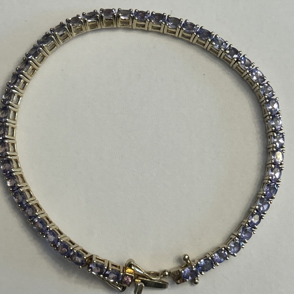Nice Tanzanite Tennis Bracelet In 925 Silver