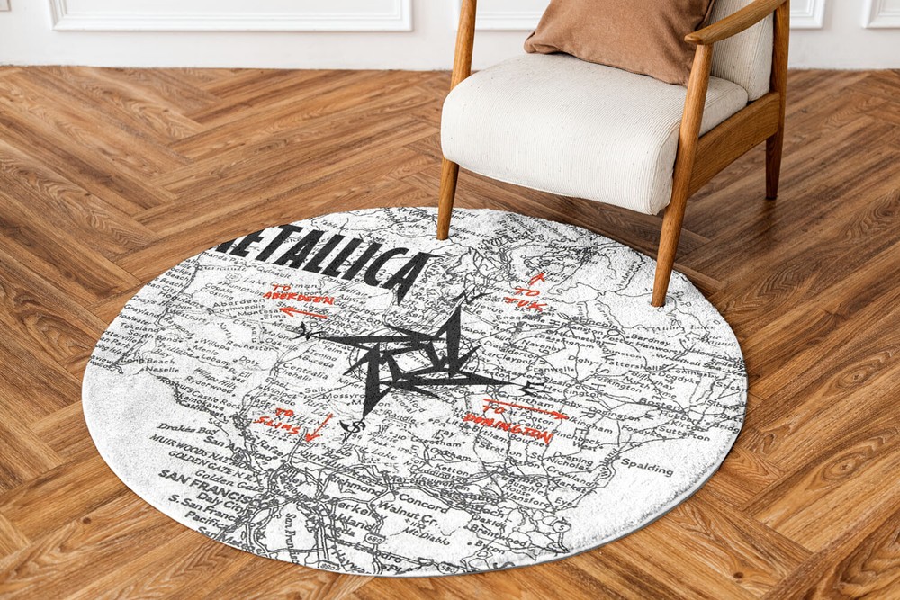 Metallica Rug Fan Can 2 1 Album Art Round Rug Home Decor Fan-made 24-47in Gift