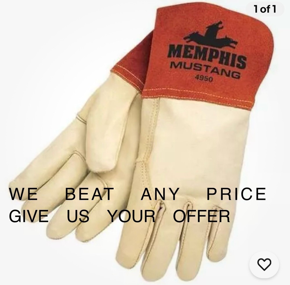MCR 4950L Mustang Premium Top Grain Cow Leather MIG/TIG Welders Gloves L