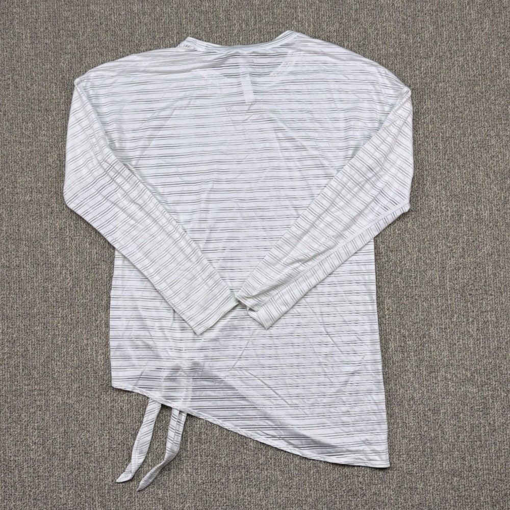 Lululemon Striped Long Sleeve Tie Side Wrap Top Womens 6 Stretch Athleisure