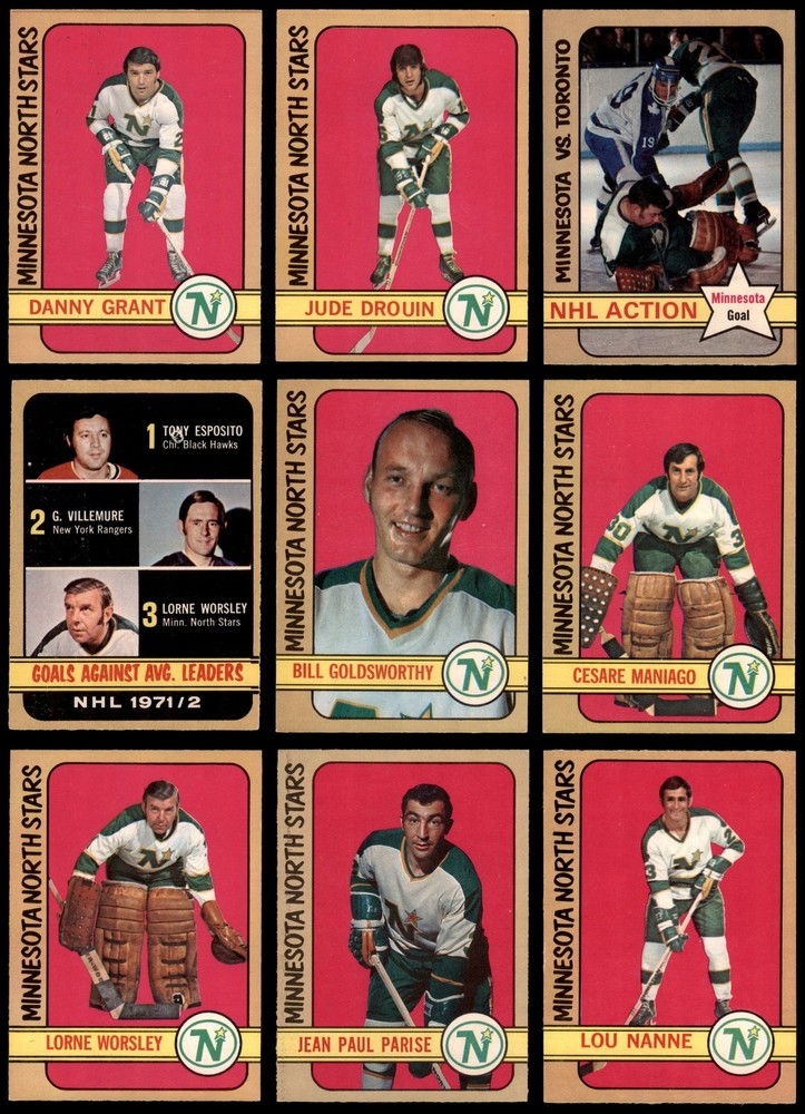 1972-73 O-Pee-Chee North Stars Near Team Set 7 - NM 6622760 (12 / 16 cards)