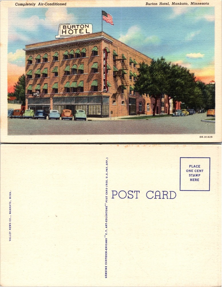 Burton Hotel Mankato Minnesota MN Postcard