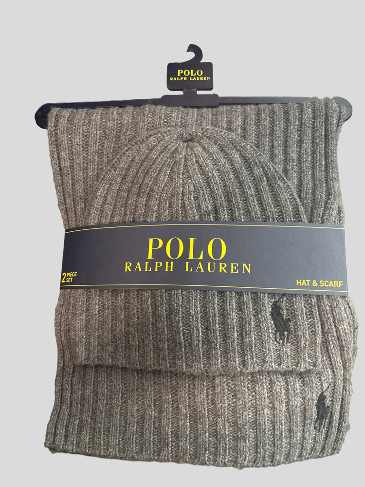 Polo Ralph Lauren Hat & Scarf - Solid Gray