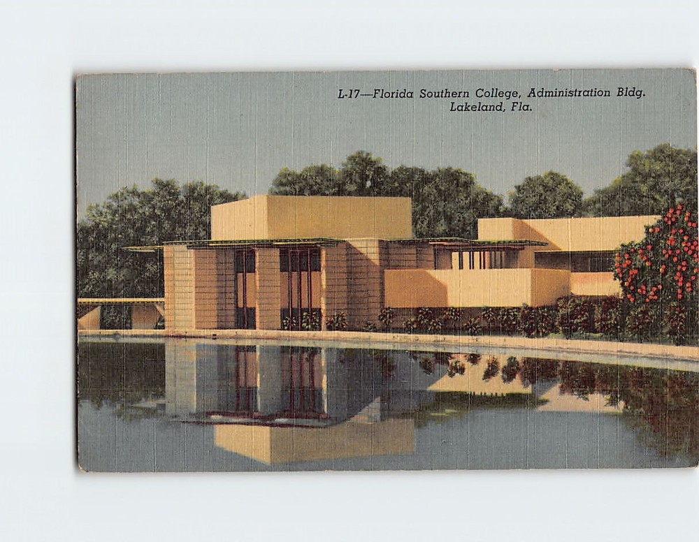 Postcard Florida Southern College Administration Building Lakeland Florida