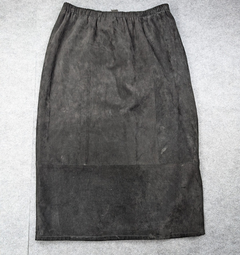 Vintage Suede Maxi Skirt Womens 2X Leather Whimsigoth 90s Western Panel Diane