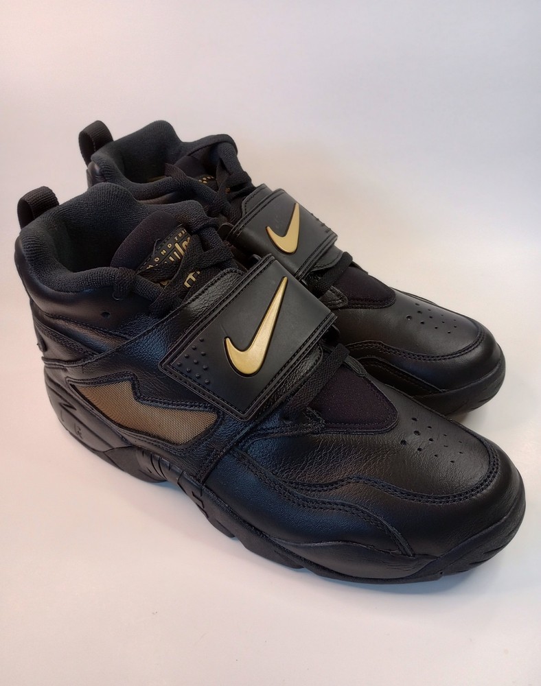 Nike Men's Air Diamond Turf Premium Signing Day Black Gold Size 12 HV5788-001