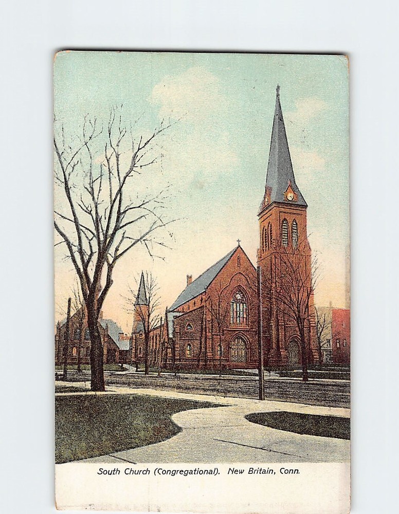 Postcard South Church Congregational Connecticut USA