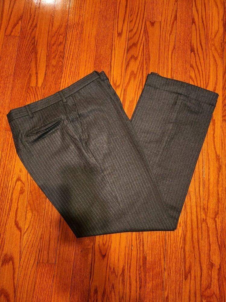 Mens Wool Dress Pants 34x30 Gray (Pinstripe) *Great Condition