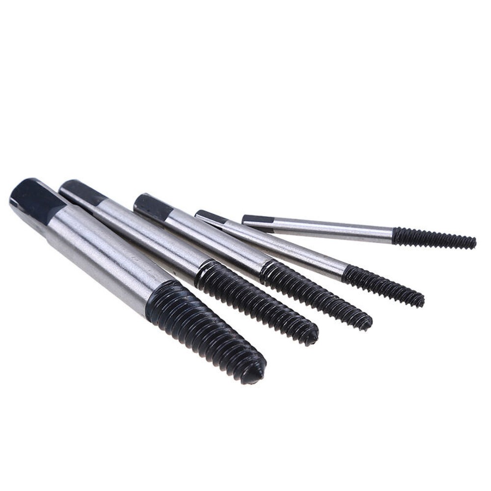 5PCS Broken Bolt Extractor Kit – Reverse Drill Bits for Easy Screw Removal  