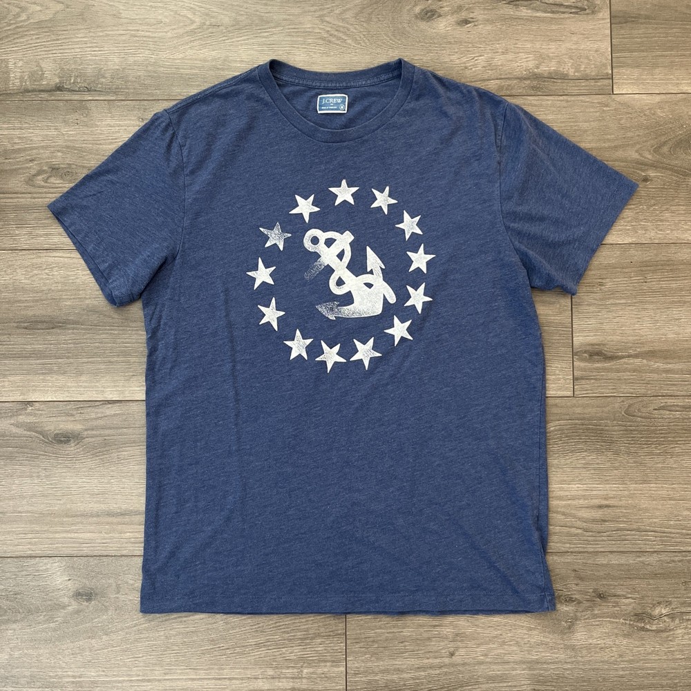 J CREW Mens M T Shirt Blue Short Sleeve