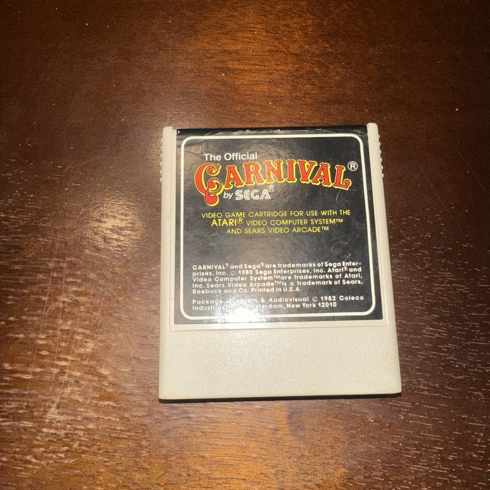 Carnival (ATARI 2600 VSC, 1982) TESTED WORKS Clean Cartridge Nice