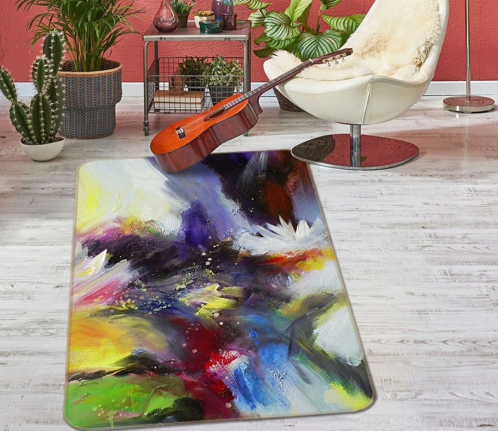 3D Watercolor Painting ZHUC1393 Game Non Slip Carpet Mat Photo Carpet Amy