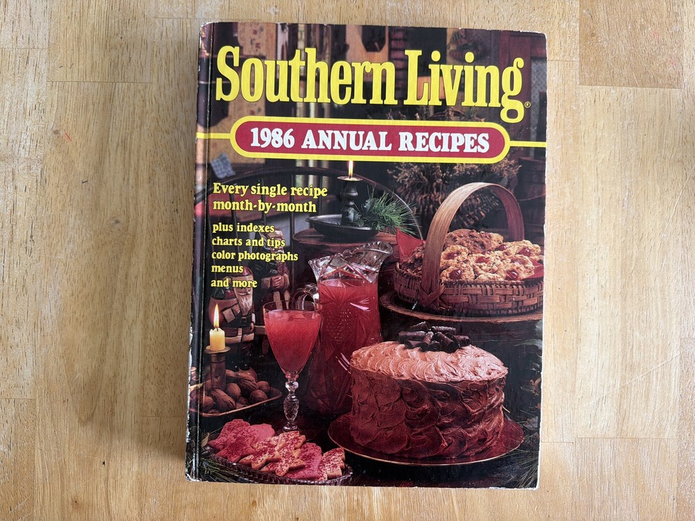 Vintage 80s Cookbook, Southern Living 1986 Annual Recipes, Hardcover