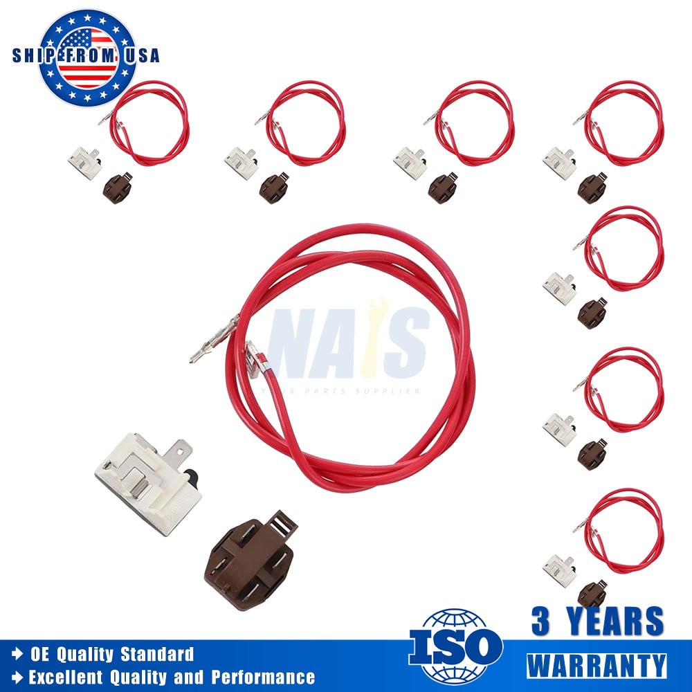 8-Pack Refrigerator Compressor Relay & Overload Kit for Whirlpool Kenmore 4387535