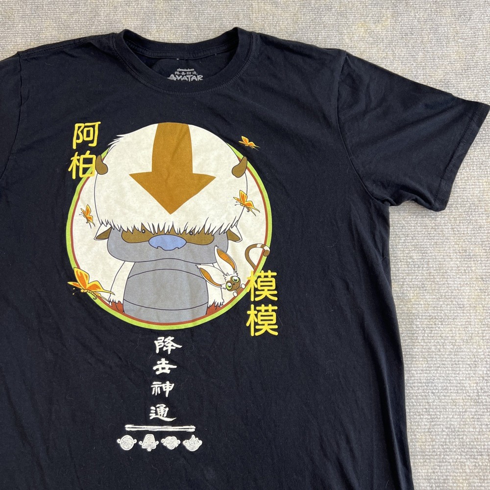 Avatar - The Last Air Bender (Nickelodeon) Size L Black T-shirt - RARE AANG TEE